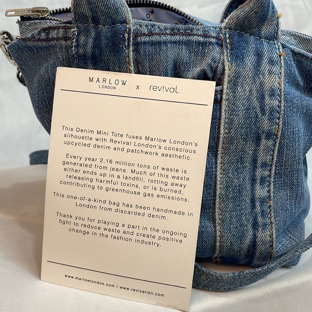 Mini Denim Tote made by Marlow London and Revival London. - Picture 6 of 7